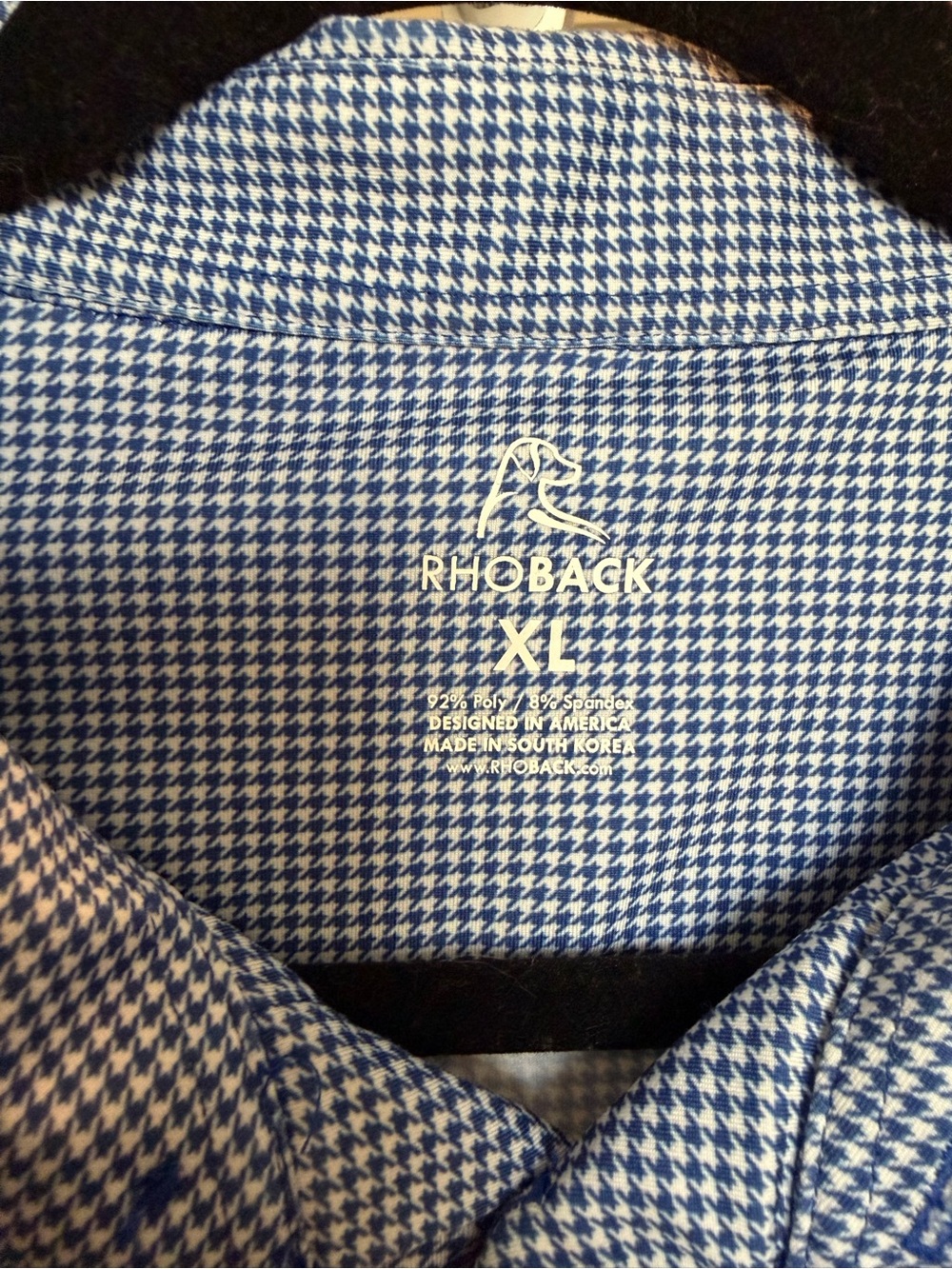 Rhoback Light Blue Micro-Check Performance Polo - Picture 3 of 4